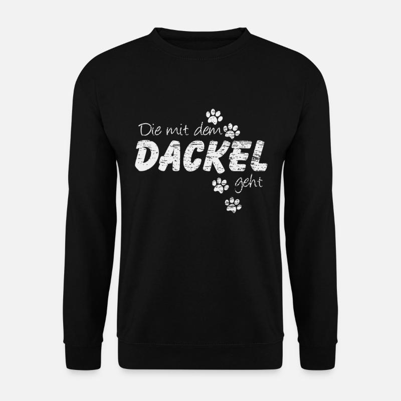 Die mit dem Dackel geht - Unisex Pullover - Schwarz