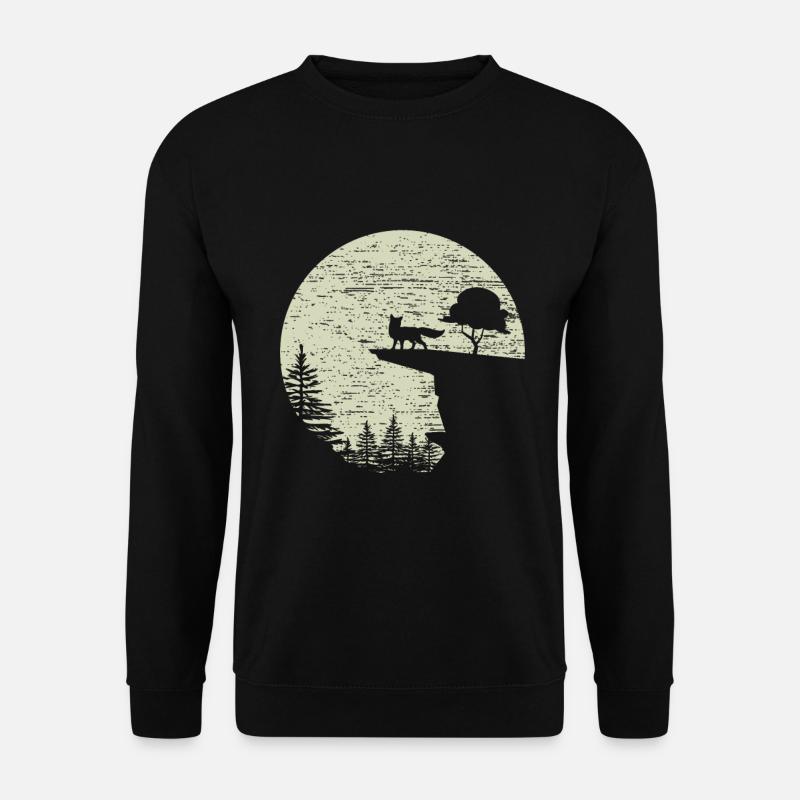 Fuchs Wald Wild Mond - Unisex Pullover - Schwarz