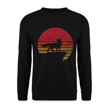 Fuchs Wildes Tier Sonnenaufgang - Unisex Pullover - Schwarz - Vorne - Alina (178cm) & Michal (187cm)