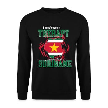 Je n'ai pas besoin de thérapie - Suriname - Sweat-shirt Unisexe - noir - Devant - Alina (178cm) & Michal (187cm)