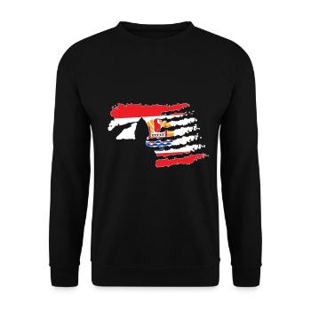 French Polynesia soldier salutes patriot - Unisex Sweatshirt - black - Front - Alina (178cm) & Michal (187cm)