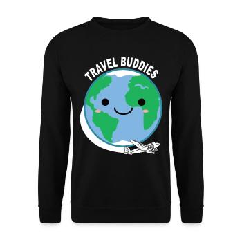 Travel Travel Buddies Traveler Traveling Reisen - Unisex Sweatshirt - black - Front - Alina (178cm) & Michal (187cm)