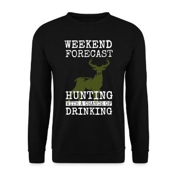 Jagen Jäger Förster Hirsch Geschenk Geschenkidee - Unisex Pullover - Schwarz - Vorne - Alina (178cm) & Michal (187cm)