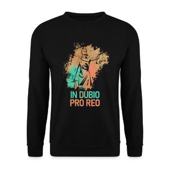 In Dubio Pro Reo Juristen Anwalt Geschenk - Unisex Pullover - Schwarz - Vorne - Alina (178cm) & Michal (187cm)