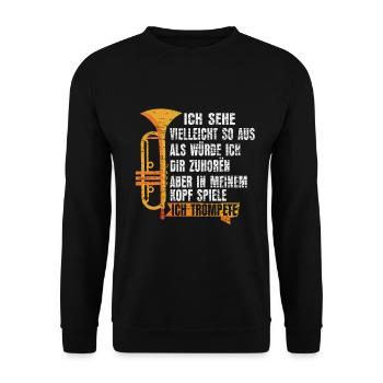 Trompete Musikinstrument - Unisex Pullover - Schwarz - Vorne - Alina (178cm) & Michal (187cm)