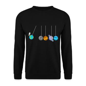 Chemise d'astronaute astrophysicien sphérique - Sweat-shirt Unisexe - noir - Devant - Alina (178cm) & Michal (187cm)