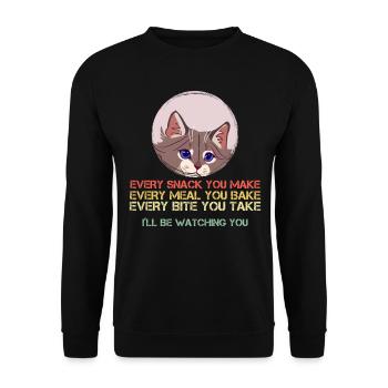 Cat Every Snack You Make - cat shirt - Unisex Sweatshirt - black - Front - Alina (178cm) & Michal (187cm)