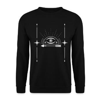 All seeing Eye Mystic Shirt Alchemy Tarot Geschenk - Unisex Pullover - Schwarz - Vorne - Alina (178cm) & Michal (187cm)