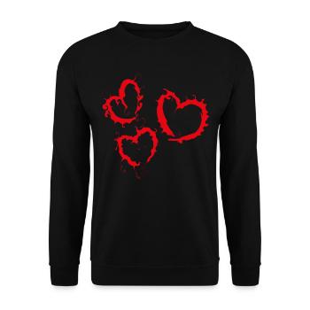 Herz Herzen - Unisex Pullover - Schwarz - Vorne - Alina (178cm) & Michal (187cm)