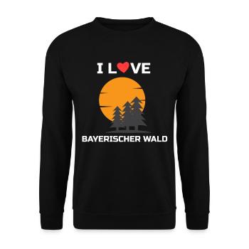 I Love Bayerischer Wald Geschenk - Unisex Pullover - Schwarz - Vorne - Alina (178cm) & Michal (187cm)