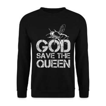 Dieu sauve la reine - Conception d'abeille - Sweat-shirt Unisexe - noir - Devant - Alina (178cm) & Michal (187cm)