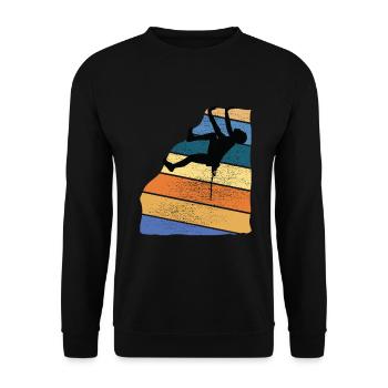 Klettern Bergesteigen Kletterhalle Bouldern Climb - Unisex Pullover - Schwarz - Vorne - Alina (178cm) & Michal (187cm)