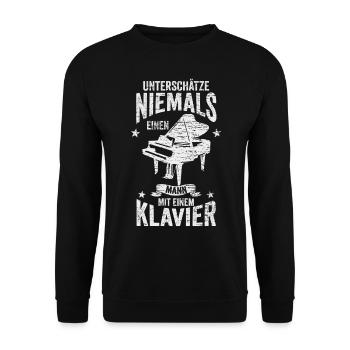 Klavier Piano - Unisex Pullover - Schwarz - Vorne - Alina (178cm) & Michal (187cm)