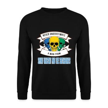 Ne sous-estimez jamais quelqu'un de Saint-Vincent-et-les-Autres - Sweat-shirt Unisexe - noir - Devant - Alina (178cm) & Michal (187cm)