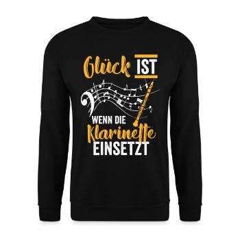 Klarinette Komponist - Unisex Pullover - Schwarz - Vorne - Alina (178cm) & Michal (187cm)