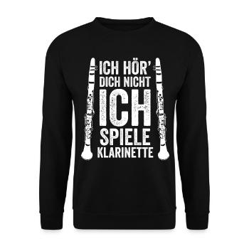 Klarinette - Unisex Pullover - Schwarz - Vorne - Alina (178cm) & Michal (187cm)