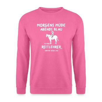 Reitlehrer Reitschule Reitstall Reiten geschenk - Unisex Pullover - Pink - Vorne