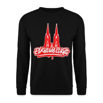 Et Kütt Wie Et Kütt Kölsches Grundgesetz Köln - Unisex Pullover - Schwarz - Vorne - Alina (178cm) & Michal (187cm)