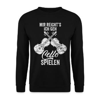 Cello Instrument - Unisex Pullover - Schwarz - Vorne - Alina (178cm) & Michal (187cm)