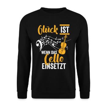 Cello Konzert - Unisex Pullover - Schwarz - Vorne - Alina (178cm) & Michal (187cm)