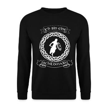 Viking shield maid women gift - Unisex Sweatshirt - black - Front - Alina (178cm) & Michal (187cm)