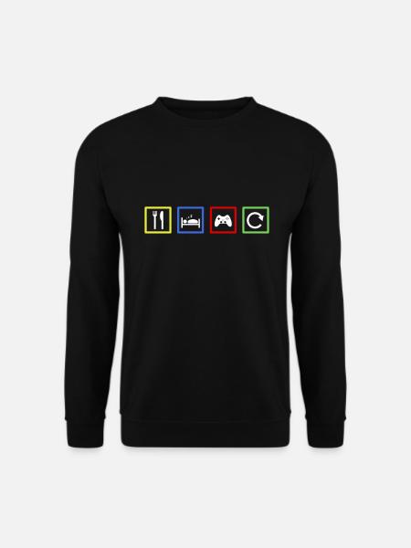 Manger dormir jouer répétition icônes jeu Gamer cadeau - Sweat-shirt Unisexe - noir