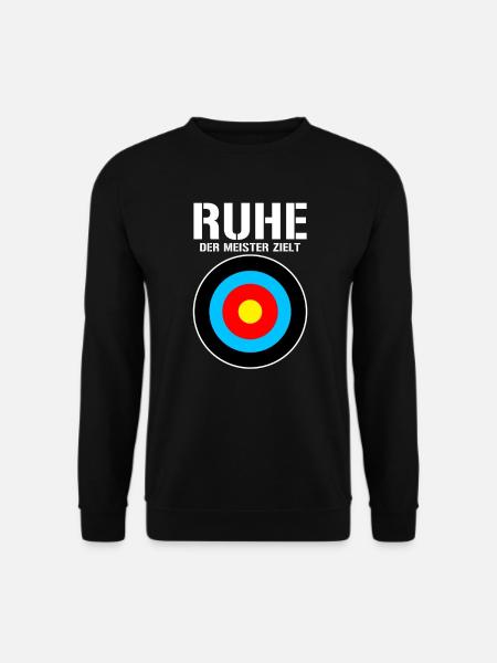 Ruhe! Der Meister zielt! Bogenschießen Bogensport - Unisex Pullover - Schwarz