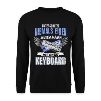 Keyboard Musiker - Unisex Pullover - Schwarz - Vorne - Alina (178cm) & Michal (187cm)