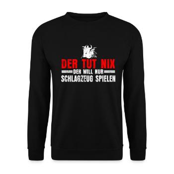 Schlagzeug Schlagzeuger - Unisex Pullover - Schwarz - Vorne - Alina (178cm) & Michal (187cm)