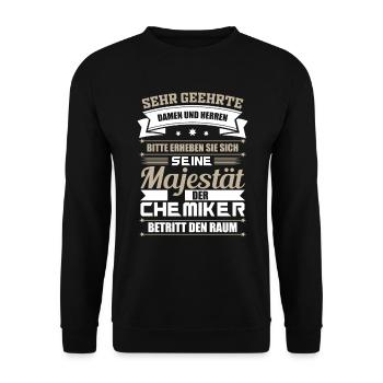 Chemiker Laborant - Unisex Pullover - Schwarz - Vorne - Alina (178cm) & Michal (187cm)