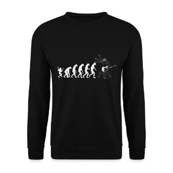 Vitruvian Vintage Evolution Guitars T shirt - Unisex Sweatshirt - black - Front - Alina (178cm) & Michal (187cm)