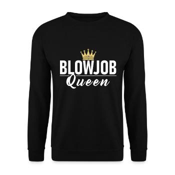 BLOWJOB QUEEN BDSM KINKY CUCKOLD FESSELN T-Shirt - Unisex Pullover - Schwarz - Vorne - Alina (178cm) & Michal (187cm)