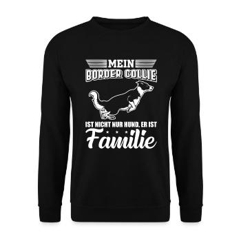 Border Collie Hunde Liebe Familie Geschenk - Unisex Pullover - Schwarz - Vorne - Alina (178cm) & Michal (187cm)
