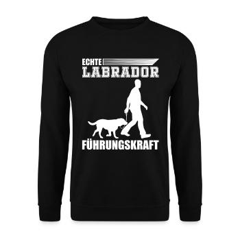Echte Labrador Führungskraft Geschenk - Unisex Pullover - Schwarz - Vorne - Alina (178cm) & Michal (187cm)