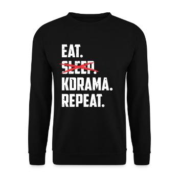 Mangez Kdrama cadeau d'anniversaire de Noël - Sweat-shirt Unisexe - noir - Devant - Alina (178cm) & Michal (187cm)