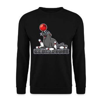 Kegelrobbe Robbe Bowling Kegeln Wortspiel - Unisex Pullover - Schwarz - Vorne - Alina (178cm) & Michal (187cm)