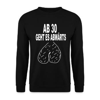 30 30.Geburtstag Geschenk 30.Geburtstag 30 Jahre - Unisex Pullover - Schwarz - Vorne - Alina (178cm) & Michal (187cm)