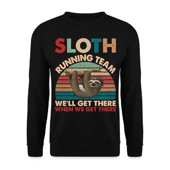 Sloth running Team - Sweat-shirt Unisexe - noir - Devant - Alina (178cm) & Michal (187cm)