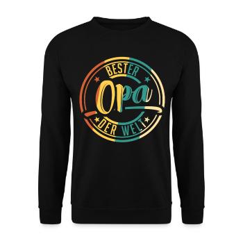 Opa Großeltern - Unisex Pullover - Schwarz - Vorne - Alina (178cm) & Michal (187cm)