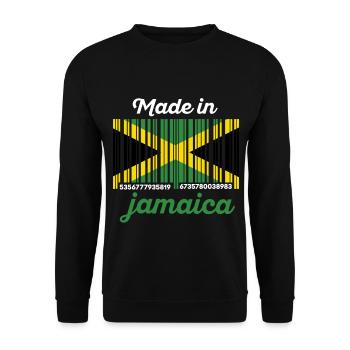 Jamaika Barcode Flagge - Unisex Pullover - Schwarz - Vorne - Alina (178cm) & Michal (187cm)