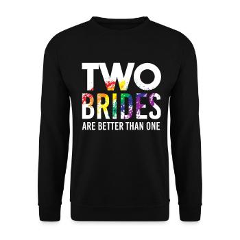 Mariage lesbien Mariage lesbien Mariage lesbien - Sweat-shirt Unisexe - noir - Devant - Alina (178cm) & Michal (187cm)