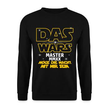 Das Wars Master 2020 Abschluss Masterabschluss - Unisex Pullover - Schwarz - Vorne - Alina (178cm) & Michal (187cm)