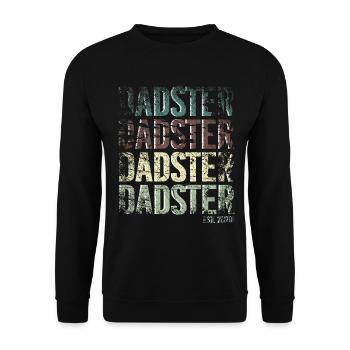 Dadster Dad 2020 Estimated Daddy Vater Papa - Unisex Pullover - Schwarz - Vorne - Alina (178cm) & Michal (187cm)