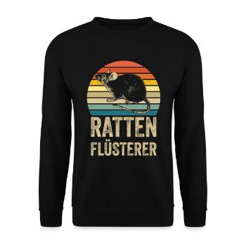 Ratten Flüsterer - Unisex Pullover - Schwarz - Vorne - Alina (178cm) & Michal (187cm)