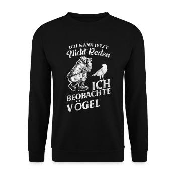 Vogelbeobachter Ornithologe Spotter - Unisex Pullover - Schwarz - Vorne - Alina (178cm) & Michal (187cm)