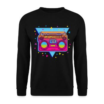 80s party - Unisex Sweatshirt - black - Front - Alina (178cm) & Michal (187cm)