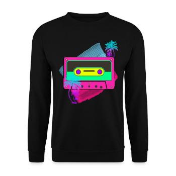 80s party - Unisex Sweatshirt - black - Front - Alina (178cm) & Michal (187cm)