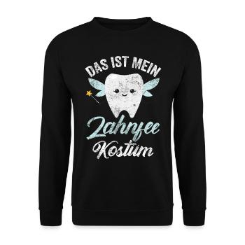 Zahnfee Kostüm Karneval Fasching Fee - Unisex Pullover - Schwarz - Vorne - Alina (178cm) & Michal (187cm)