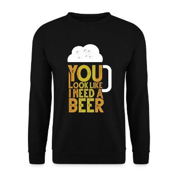 Bière Humour Drôle Dire Drôle Cadeau - Sweat-shirt Unisexe - noir - Devant - Alina (178cm) & Michal (187cm)