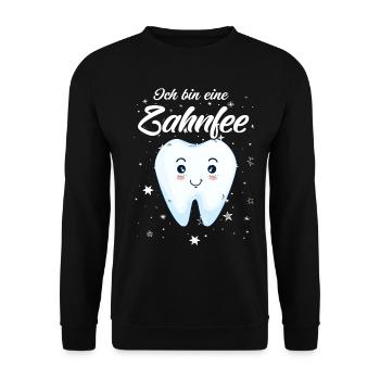 Ich bin eine Zahnfee - Unisex Pullover - Schwarz - Vorne - Alina (178cm) & Michal (187cm)